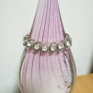 Vintage CORO Swirl Crystal Link Bracelet